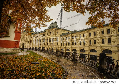Old building with autumn garden 59692708