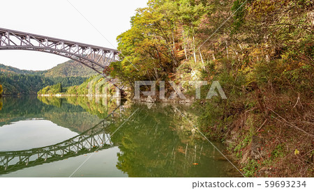 Tadami Line facade in Fukushima,Japan Tadami Line facade in Fukushima,Japan 59693234