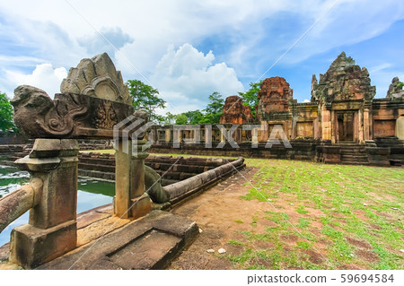 Ancient Khmer temple Prasat Muang Tam in Thailand. 59694584