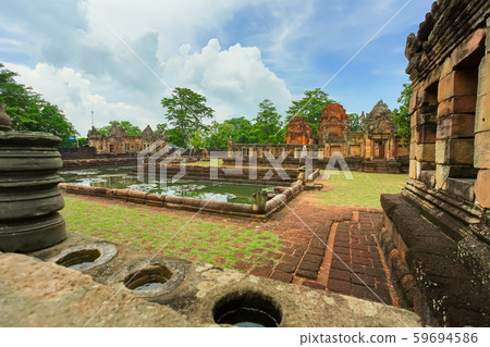 Ancient Khmer temple Prasat Muang Tam in Thailand. 59694586