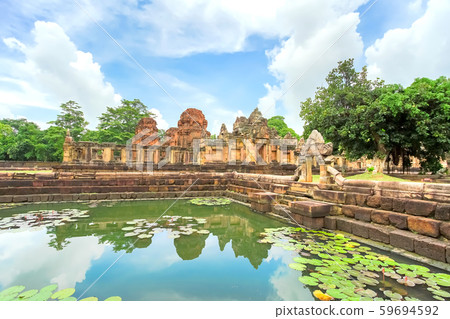 Ancient Khmer temple Prasat Muang Tam in Thailand. 59694592