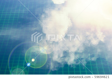 Cloud reflection  in the pool with copy space. 59694621