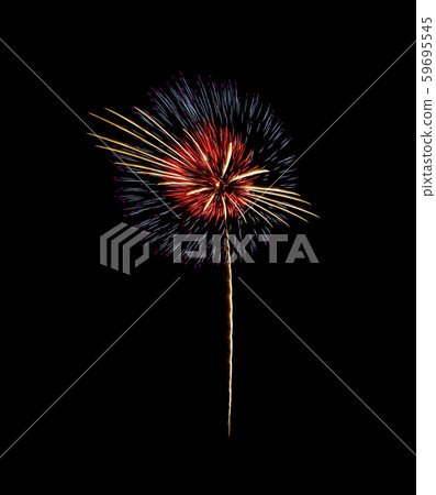Colorful fireworks on black background 59695545