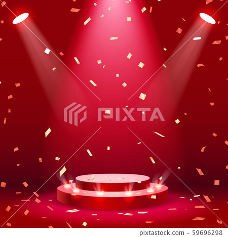 Spotlight and podium 59696298