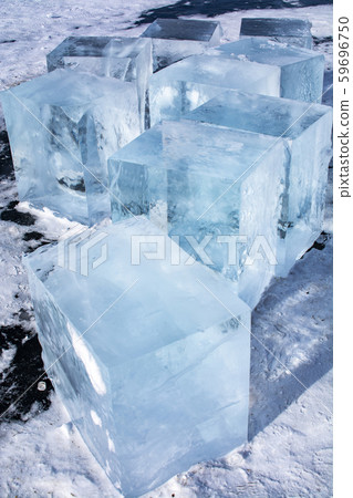 Ice cubes in frozen lake at Lake Baikal Ice cubes in frozen lake at Lake Baikal 59696750