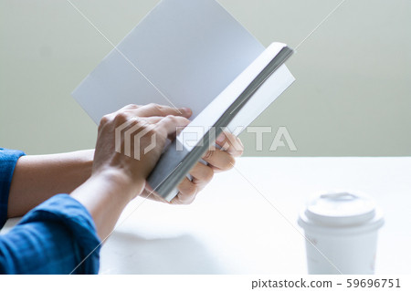 Man reading book with copy space for text Man reading book with copy space for text 59696751