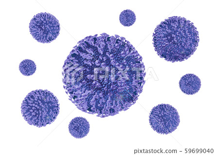 Illustration of influenza (penetrable material) Illustration of influenza (penetrable material) 59699040