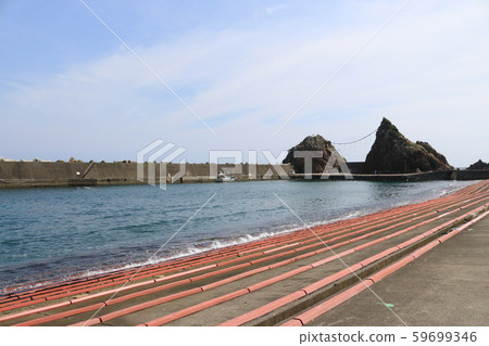 Couple rocks at Kosode fishing port Couple rocks at Kosode fishing port 59699346