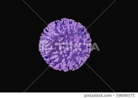 Illustration of influenza (black background) Illustration of influenza (black background) 59699375