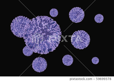 流感（黑色背景）的插圖 59699378