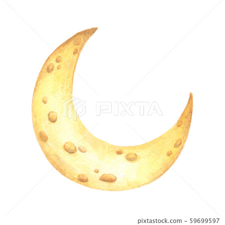 Cheese moon. Watercolor illustration. Cheese moon. Watercolor illustration. 59699597