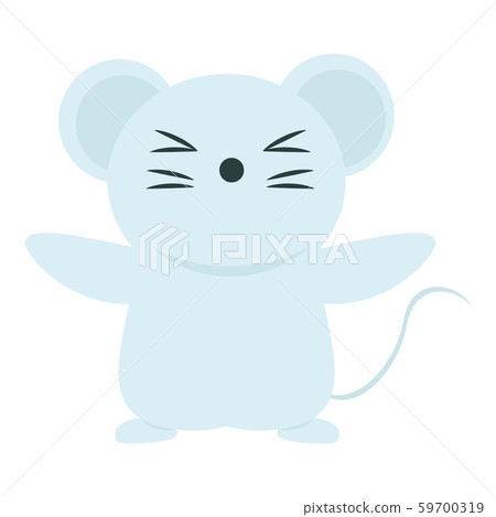 Blue mouse (gray color) Raise both hands 02 Blue mouse (gray color) Raise both hands 02 59700319