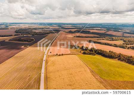 Panorama aerial view shot on road in the 59700615