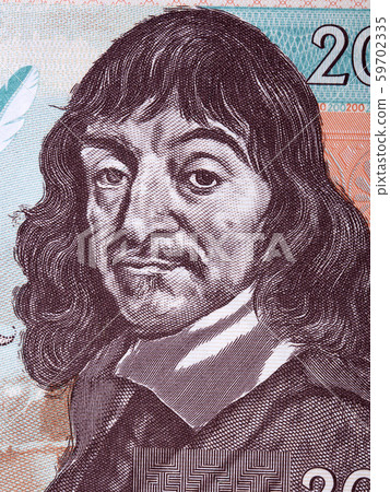 Rene Descartes a portrait from French collector's banknote Rene Descartes a portrait from French collector's banknote 59702335