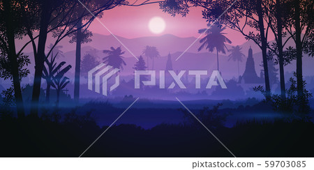Natural forest mountains horizon Landscape wallpaper Measure Sunrise and sunset Illustration vector style colorful view background Natural forest mountains horizon Landscape wallpaper Measure Sunrise and sunset Illustration vector style colorful view background 59703085