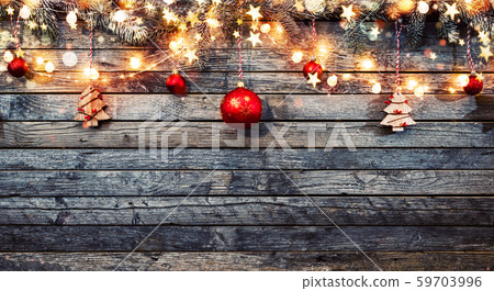 Christmas rustic background with wooden planks Christmas rustic background with wooden planks 59703996