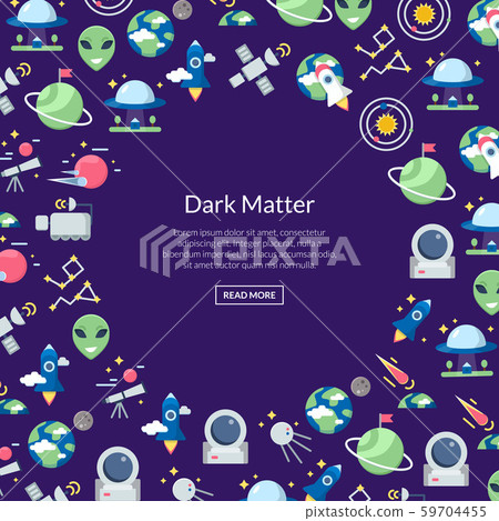 Vector flat space icons background with place... - Stock Illustration ...