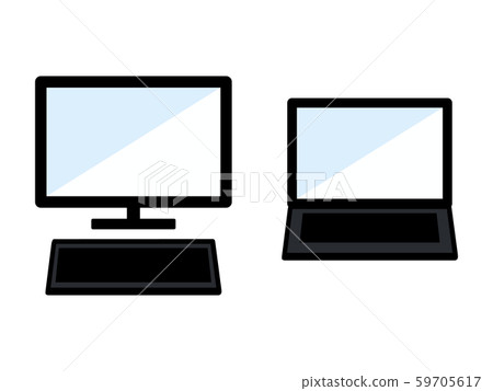 Simple computer illustration set - Stock Illustration [59705617] - PIXTA