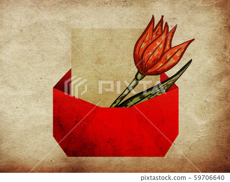Envelope with tulip grunge background 59706640