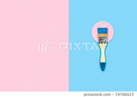 Colored background with paint brush. Colored background with paint brush. 59706823