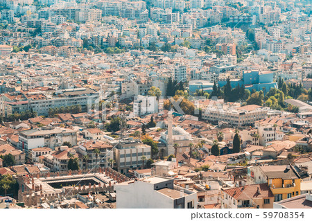 Kusadasi, Aydin Province, Turkey. Waterfront And Kusadasi Cityscape In Sunny Summer Day. Scenic View 59708354