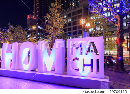 大阪，禦堂筋，照明 59709113