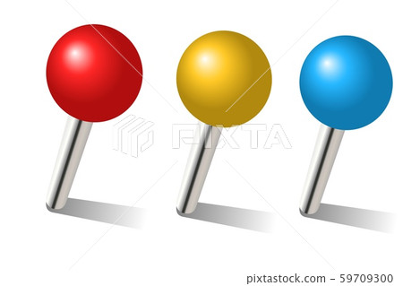 set of colorful pins isolated on white background - Stock Illustration ...