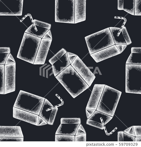 Seamless pattern with hand drawn chalk milk boxes 59709329