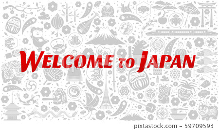 Vector illustration color background Welcome to Japan Vector illustration color background Welcome to Japan 59709593
