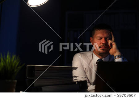 Tired business employee 59709607