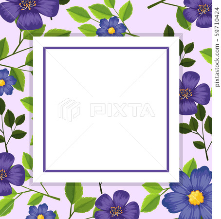 Purple flower card template 59710424