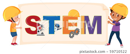 Boys holding STEM logo Boys holding STEM logo 59710522