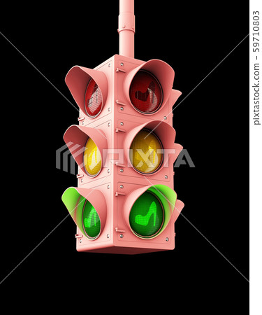 3d rendering of pink light traffic with heel sign, isolated black 3d rendering of pink light traffic with heel sign, isolated black 59710803