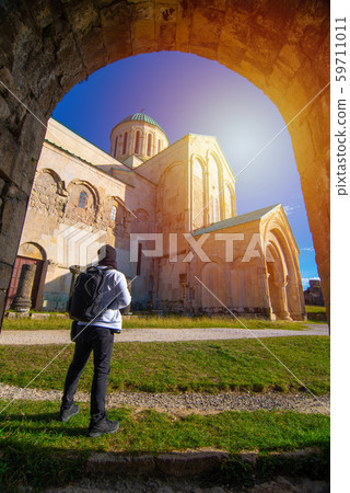 Asian backpacker man traveler at travel Asian backpacker man traveler at travel 59711011