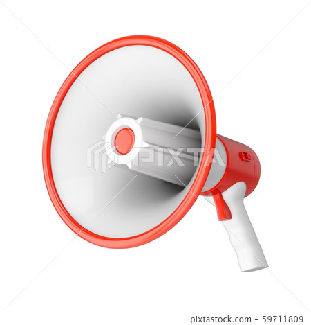 3D Rendering Megaphone isolated on white background 59711809