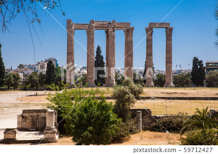 Ruins of the Temple of Olympian Zeus also known as the Olympieion at the center of the Athens 59712427