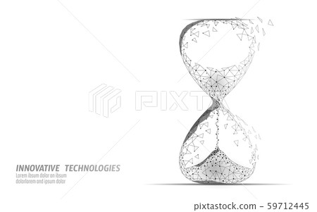 Hourglass 3d Low Poly Dark Time Of Life Stock Illustration