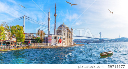 The Ortakoy Mosque panorama, beautiful sea view, The Ortakoy Mosque panorama, beautiful sea view, 59713677