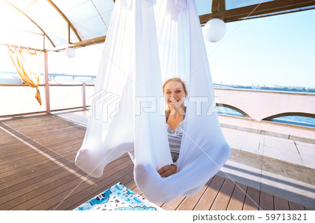 Healthy and fly Yoga Concept 59713821