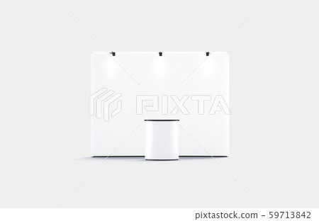 Download Blank White Trade Show Booth Mockup Front View Stock Illustration 59713842 Pixta