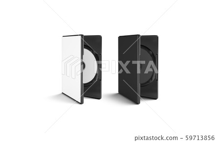 Blank black and white dvd disk in plastic case 59713856