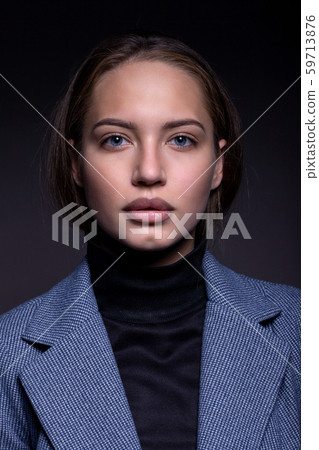 Portrait of a beautiful girl in a simple style in 59713876