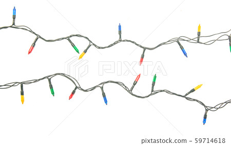 String of Christmas lights isolated on white 59714618