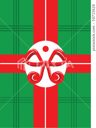 Christmas gift wrapped in green with red bow Christmas gift wrapped in green with red bow 59715626