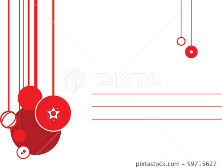 Christmas card with ornaments and blank lines Christmas card with ornaments and blank lines 59715627