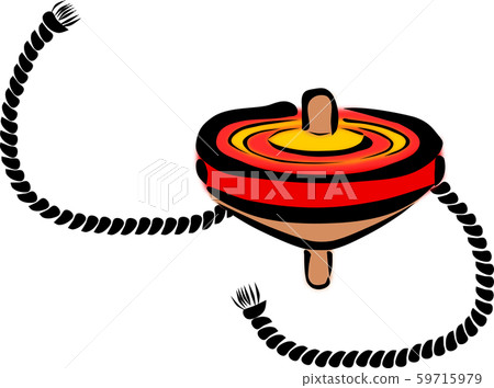 A string for turning colorful spinning tops, which is one of the traditional Japanese toys A string for turning colorful spinning tops, which is one of the traditional Japanese toys 59715979
