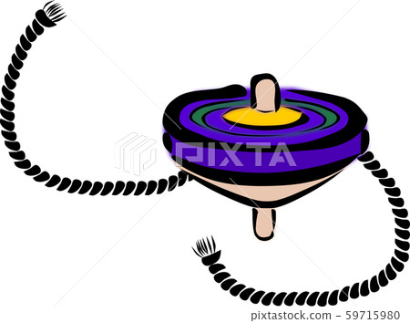 A string for turning colorful spinning tops, which is one of the traditional Japanese toys A string for turning colorful spinning tops, which is one of the traditional Japanese toys 59715980