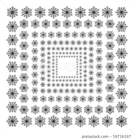 Set of different hand drawn snowflakes pattern Set of different hand drawn snowflakes pattern 59716107