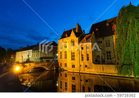 Belgium, Brugge, European town with river channels 59716302