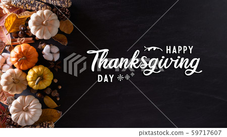 Autumn maple leaves with Pumpkin Thanksgiving day concept. Autumn maple leaves with Pumpkin Thanksgiving day concept. 59717607
